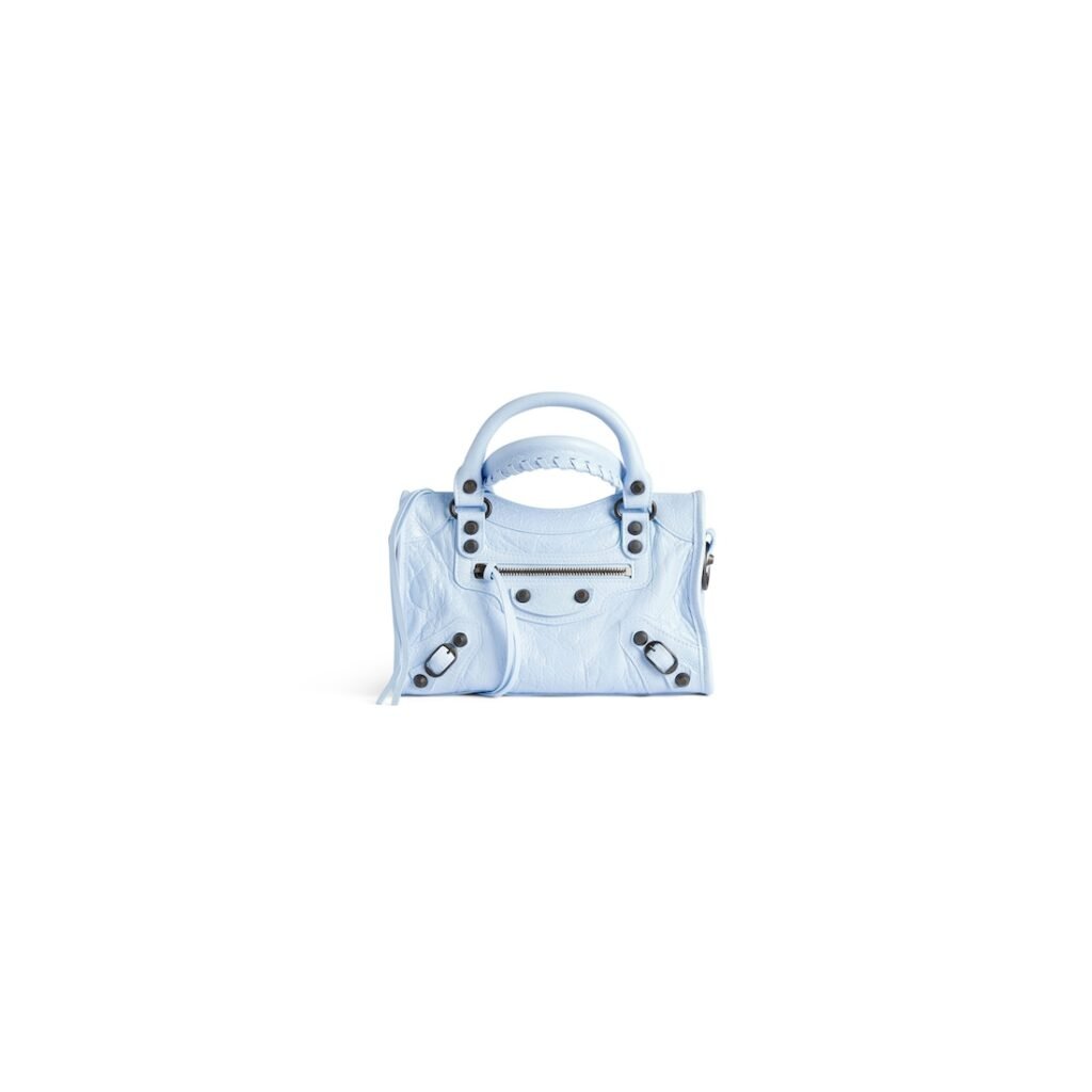 Balenciaga Sac Le City Mini en Bleu Nuage – vue 1