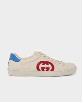Baskets basses blanches en cuir et daim Gucci Ace