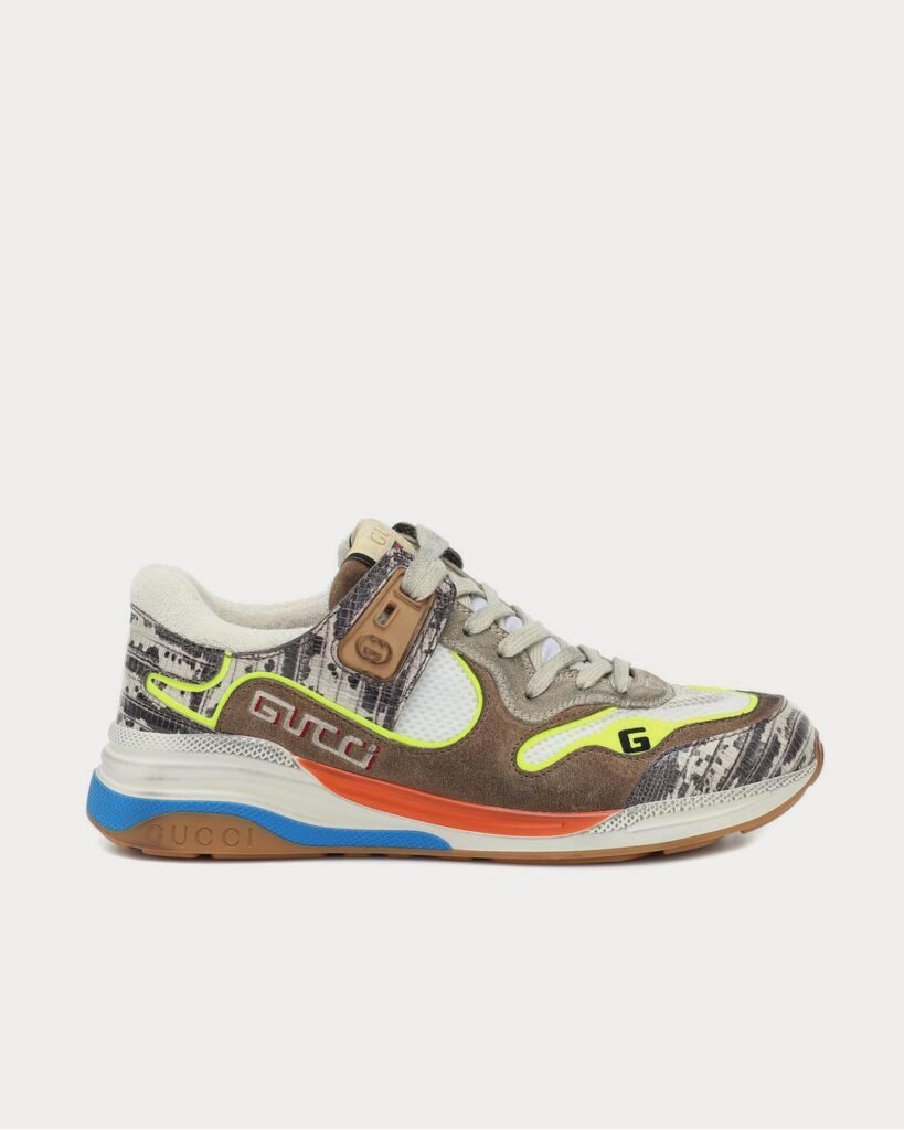 Baskets basses multi-couleurs en cuir Gucci Ultrapace