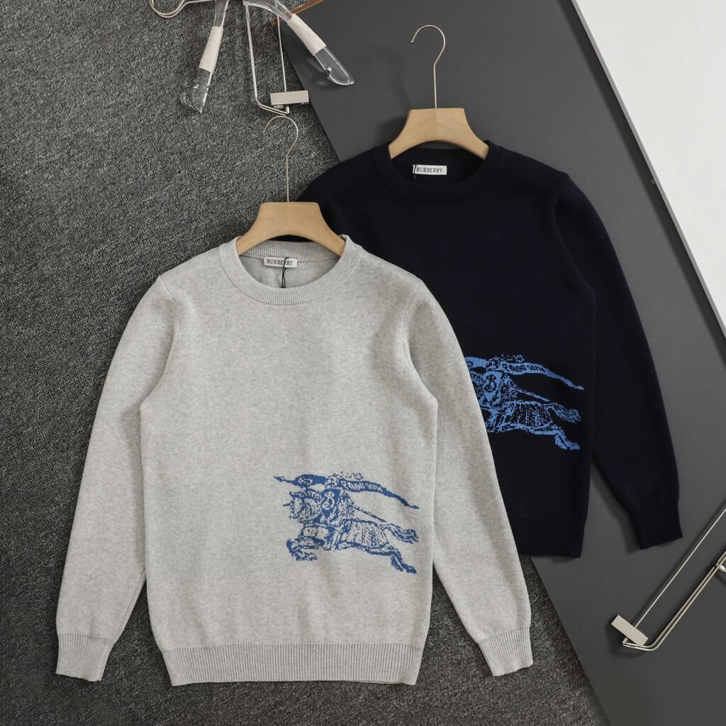 Pull Burberry Homme – Cavalier Brodé Bleu