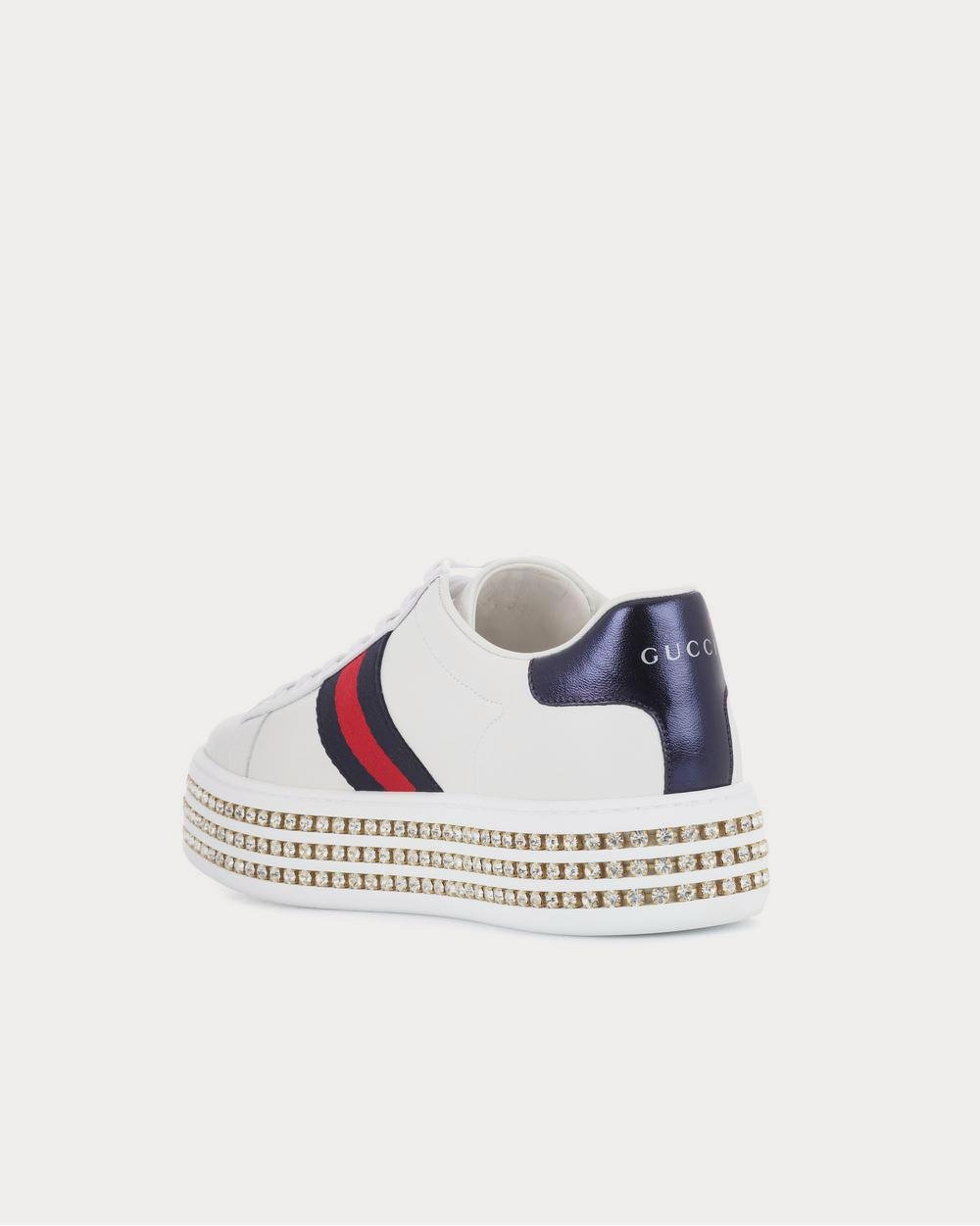Baskets basses Gucci Ace en cuir à plateforme Bianco – Image 3