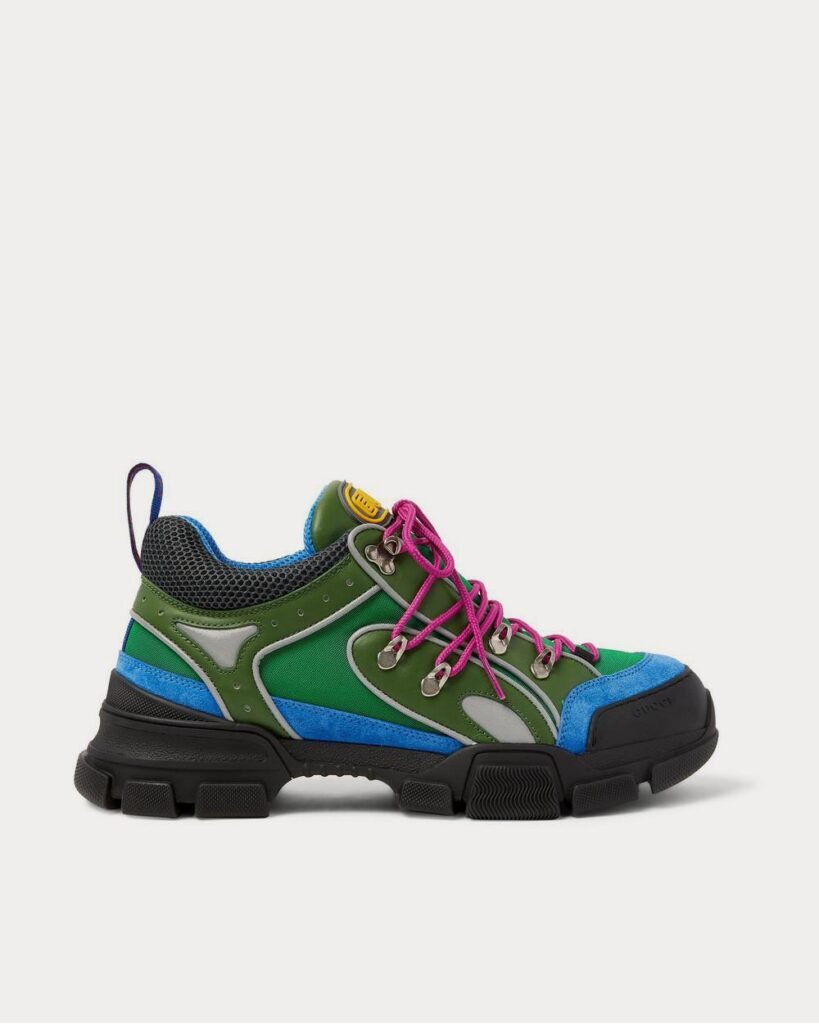 Baskets basses Gucci Flashtrek en cuir, daim et mesh réfléchissants
