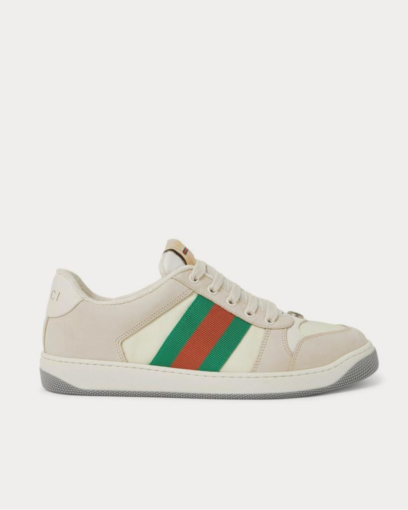 Baskets basses beiges en nubuck