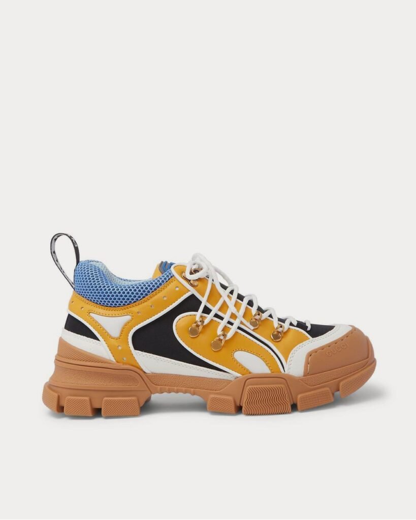 Baskets basses jaunes Gucci Flashtrek en caoutchouc