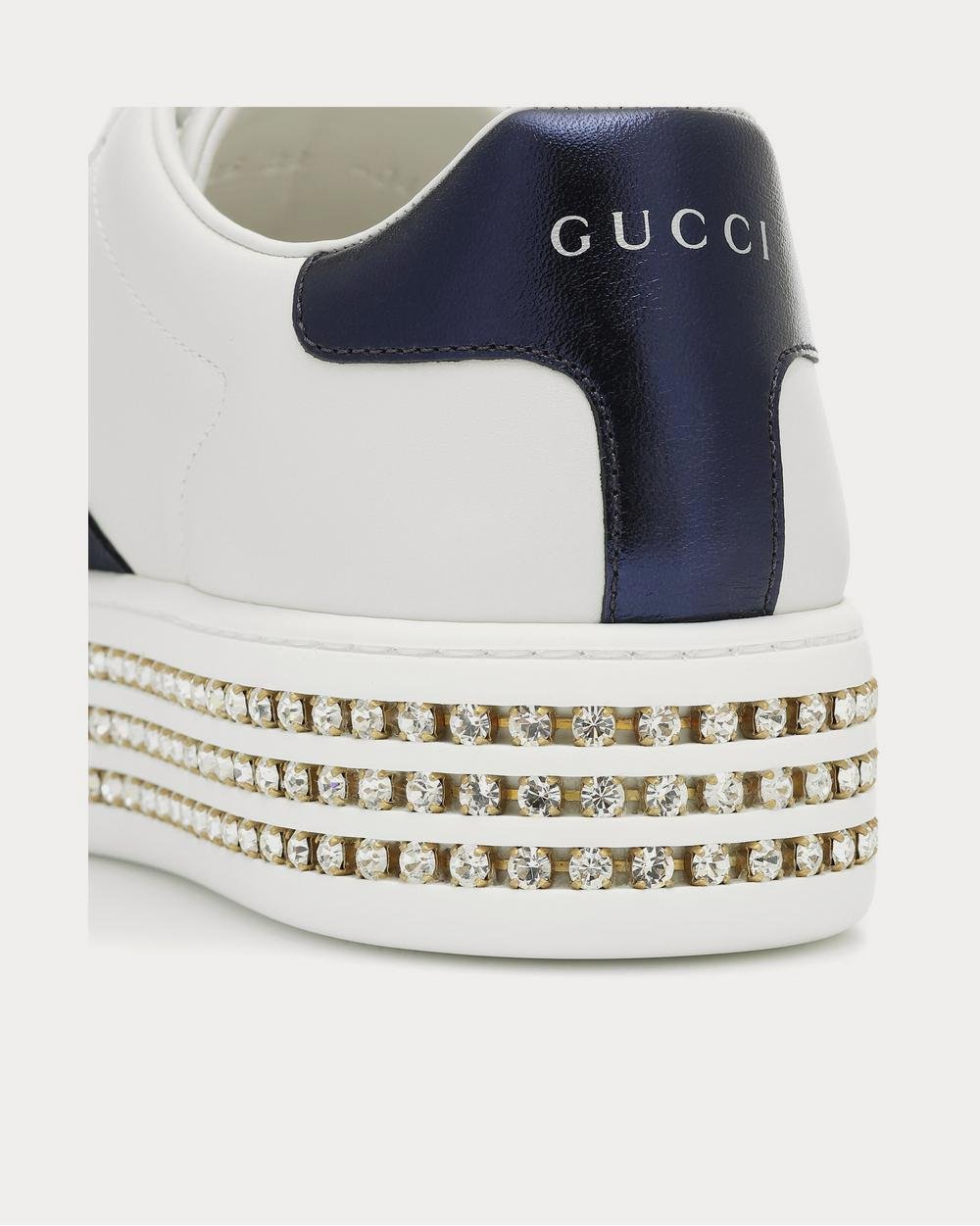 Baskets basses Gucci Ace en cuir à plateforme Bianco – Image 4