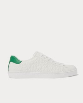 Baskets basses blanches en cuir matelassé Gucci Ace G Rhombus