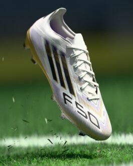 F50 PRO FG - Chaussures de football pour terrain sec - cloud white core black gold metallic - cloud white core black gold metallic