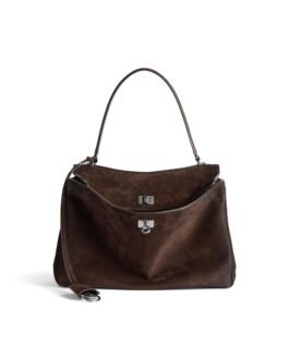 Balenciaga Sac À Main Rodeo Moyen en Espresso Clair