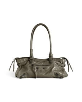 Balenciaga Sac Le City East-west en Vert Militaire