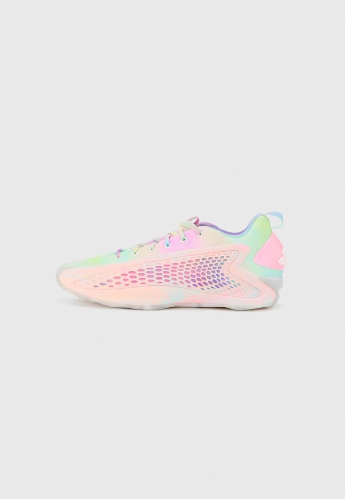 ANTHONY EDWARDS 1 LOW - Chaussures de basket - blanc / acid orange / bliss rose