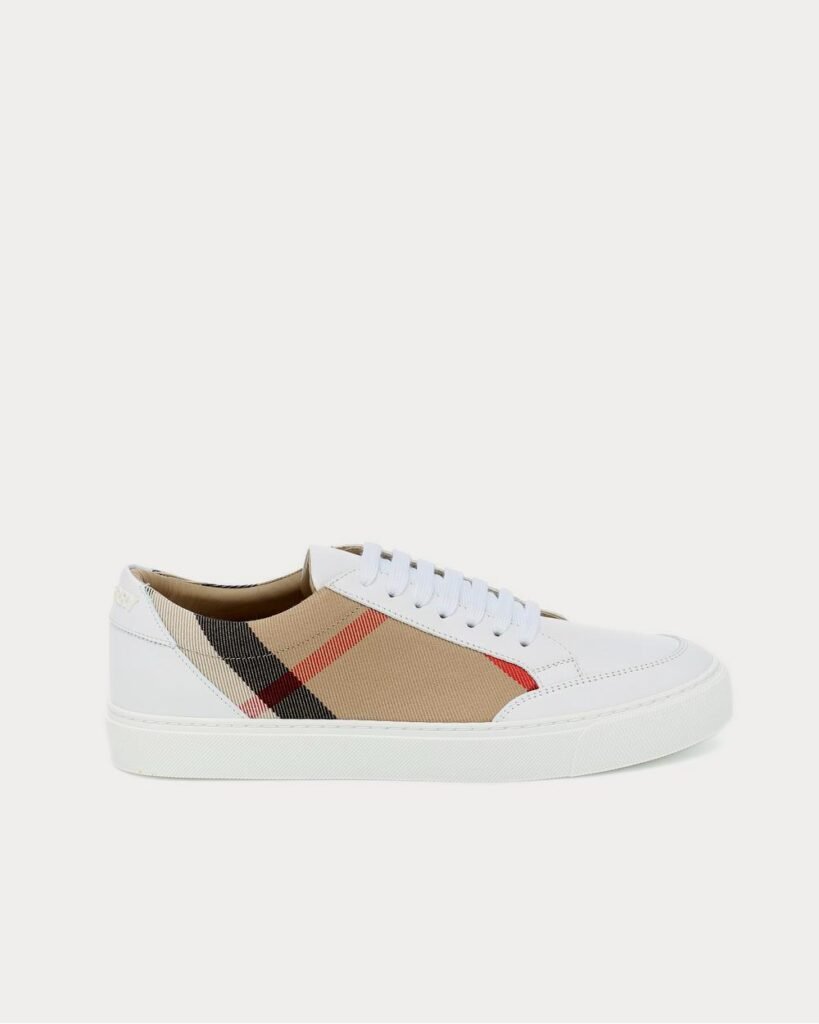 Baskets basses Burberry House Check à finitions en cuir