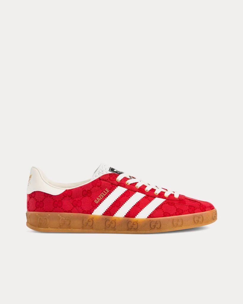 Baskets basses Adidas x Gucci Gazelle Original GG toile rouges