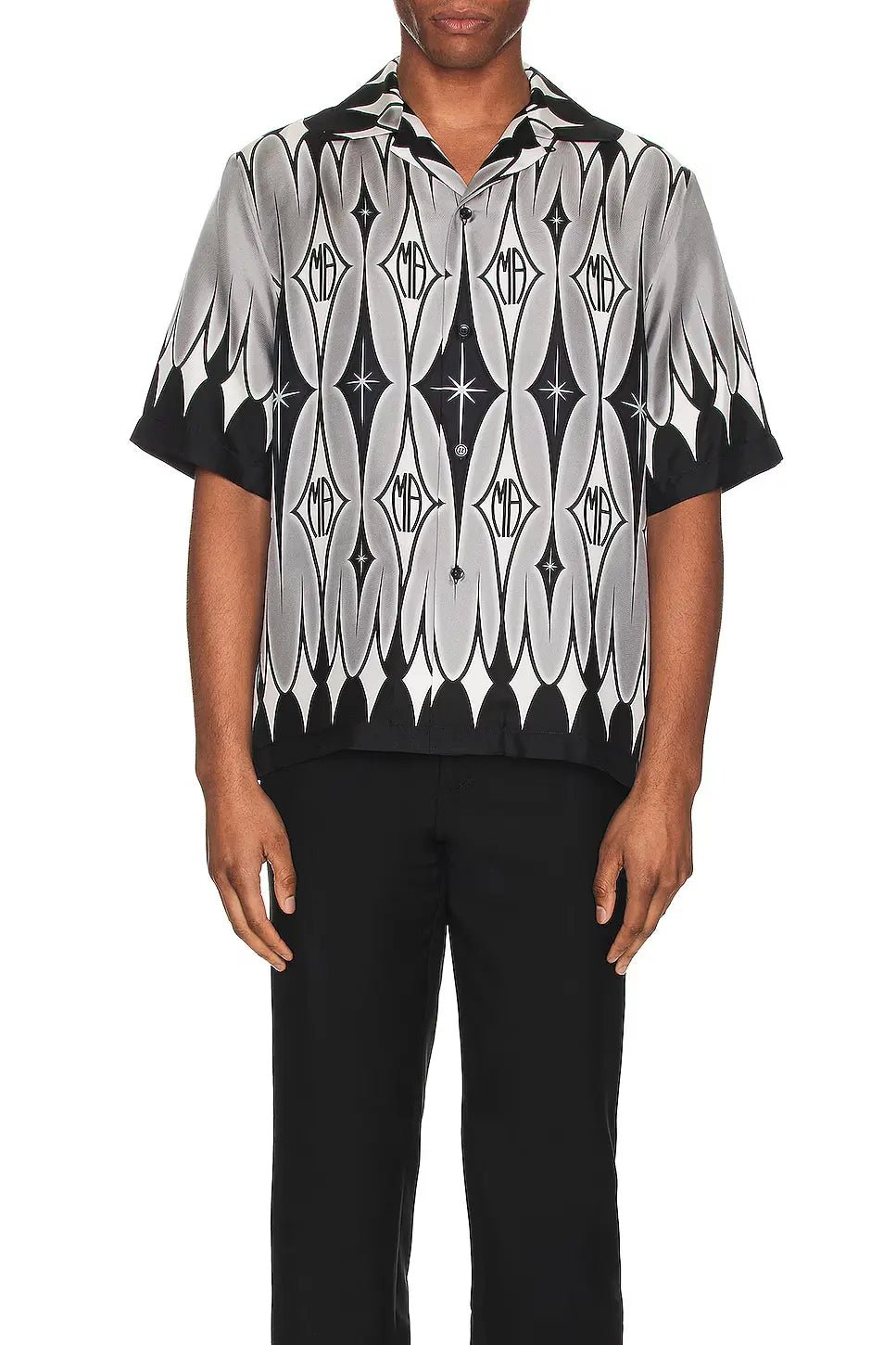 AMIRI || Chemise homme en soie à imprimé losanges
