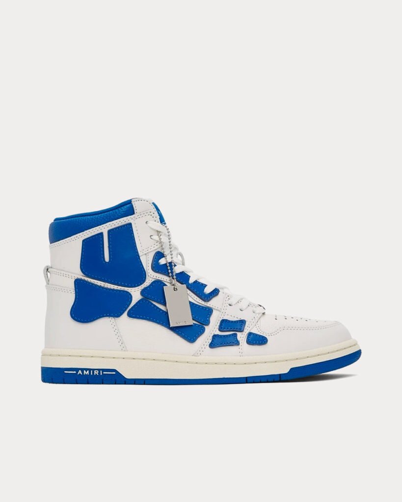 Baskets montantes Skel Top blanches/bleues