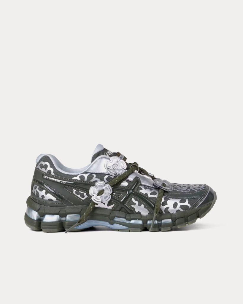 Sneakers femme Gel-Kayano 20 Olive, design floral sculptural unique