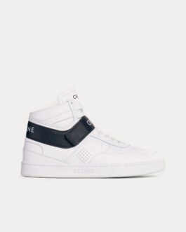 Baskets montantes Céline CT-03 en cuir de veau blanc optique / noir