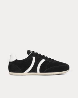 Baskets basses Celine Jogger avec signature Triomphe en cuir de veau suédé noir/blanc optique