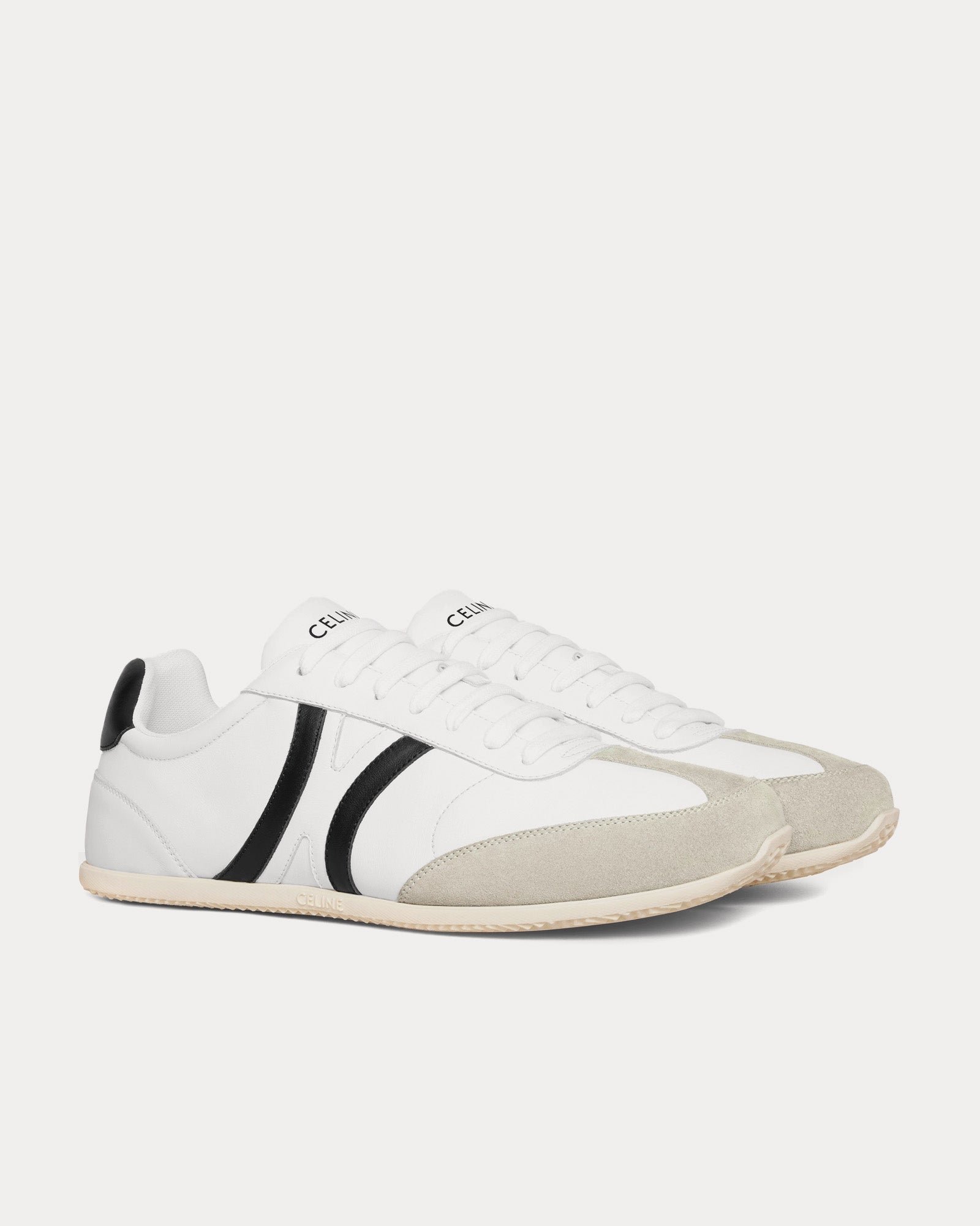 Baskets basses Celine Jogger avec signature Triomphe blanc optique / gris / noir – Image 2