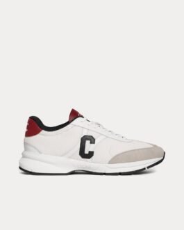 Baskets basses Celine CR-02 Runner en mesh, cuir de veau et daim gris/blanc optique/noir/bordeaux