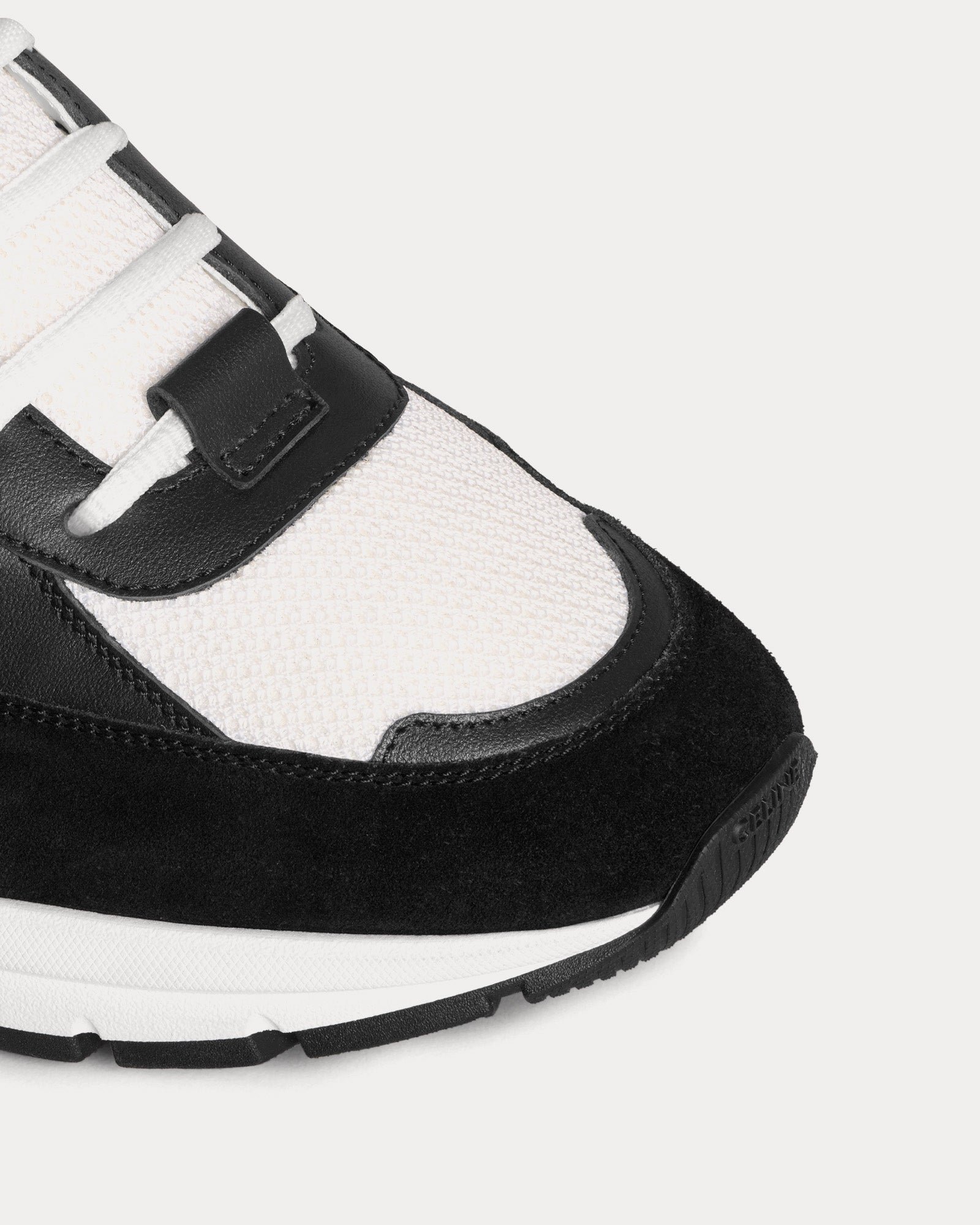 Baskets basses Celine CR-03 Runner en mesh, daim et cuir de veau noir/blanc optique – Image 4
