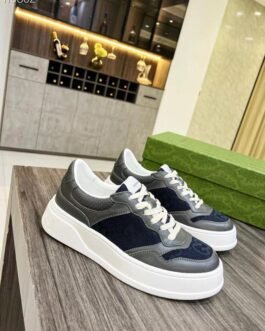 GUCCI || BASKETS CHUNKY B GG - GRIS/BLEU