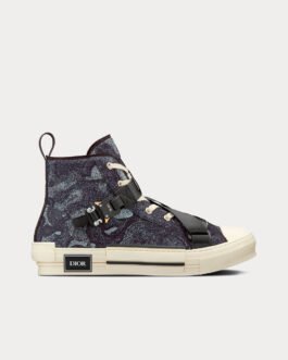 Baskets montantes en denim camouflage jacquard Dior x Peter Doig B23