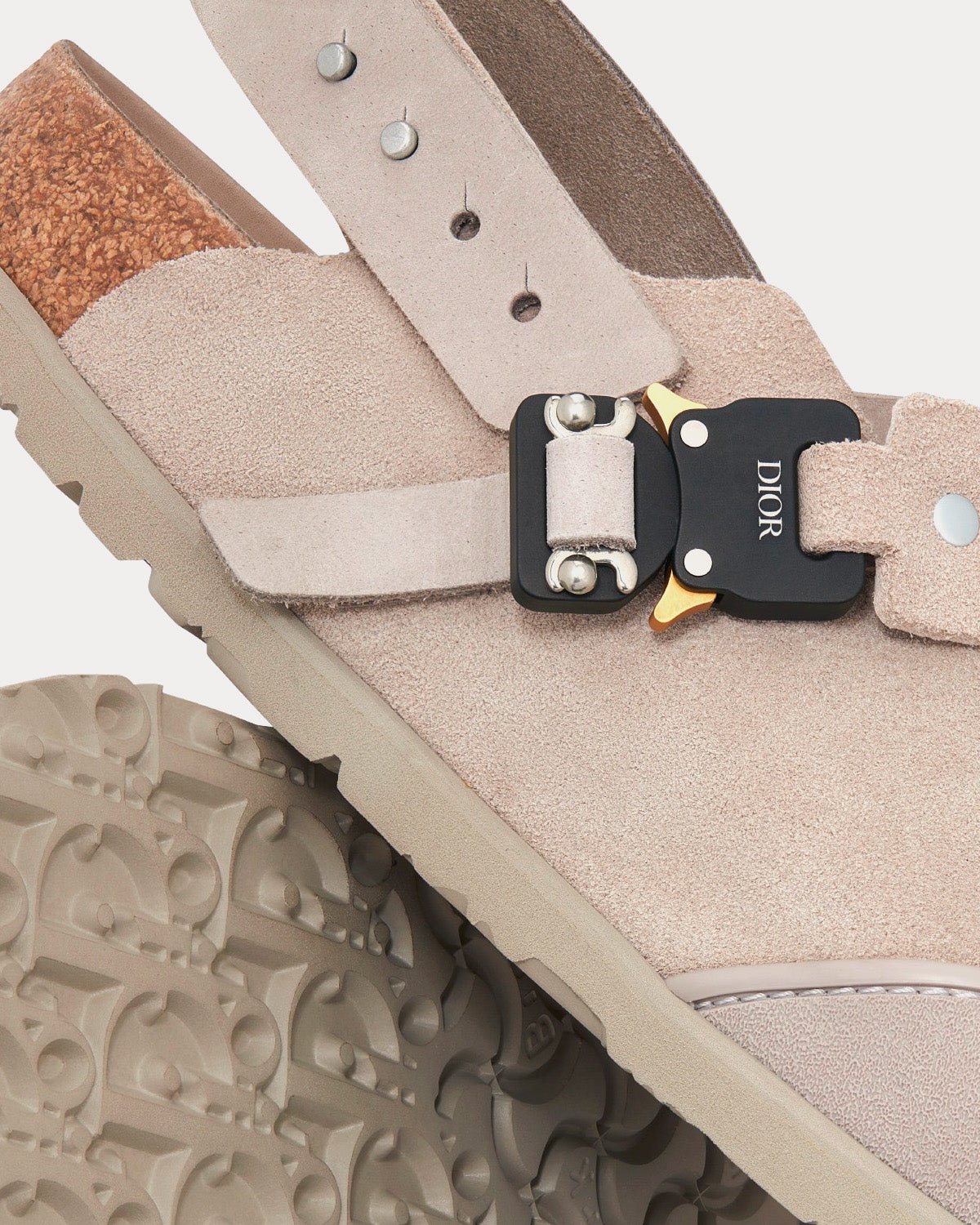 Mules Dior x Birkenstock Tokio en cuir de veau nubuck grège – Image 5