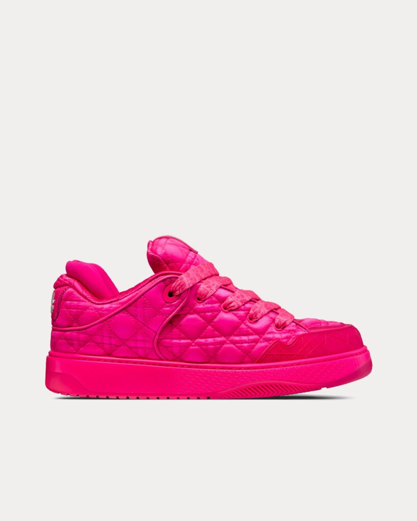 Baskets basses Dior x ERL B9S Skater en satin fuchsia Kumo Cannage, édition limitée et numérotée