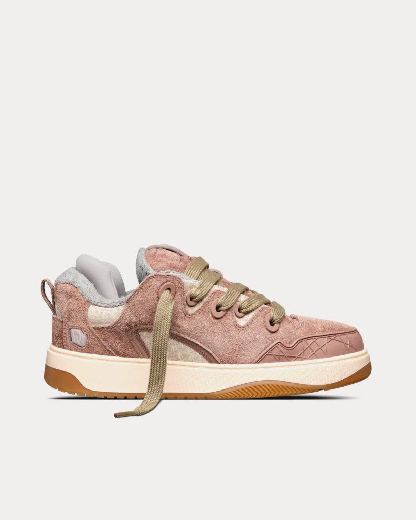 Baskets basses Dior x ERL B9S Skater édition limitée et numérotée en daim lilas et jacquard Dior Oblique