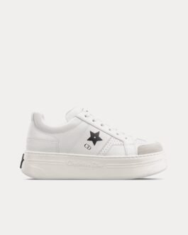Baskets basses Dior Dior Star Platform en cuir de veau et daim blanc/noir