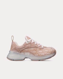 Baskets basses Dior Vibe Nude en tissu technique et caoutchouc transparent Dior Oblique