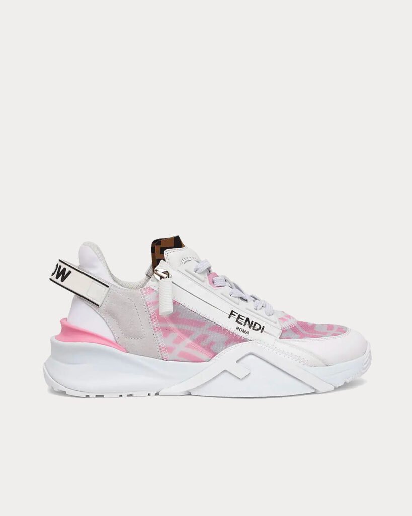 Baskets basses Fendi Flow en nylon rose