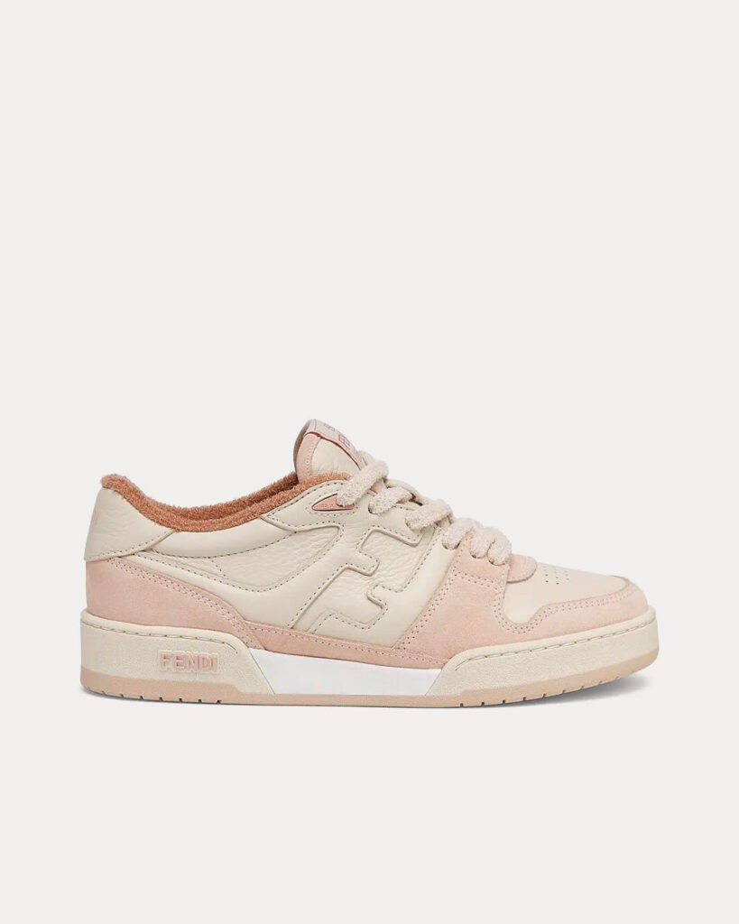 Baskets basses Fendi Match en daim rose