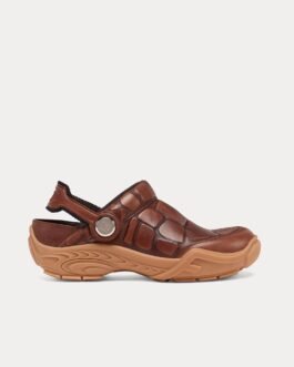 Sabots Fendi Lab en cuir marron