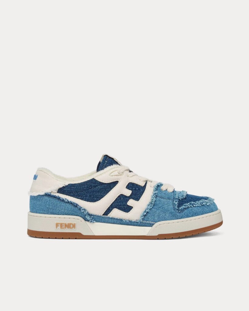 Baskets basses Fendi Match Denim bleu