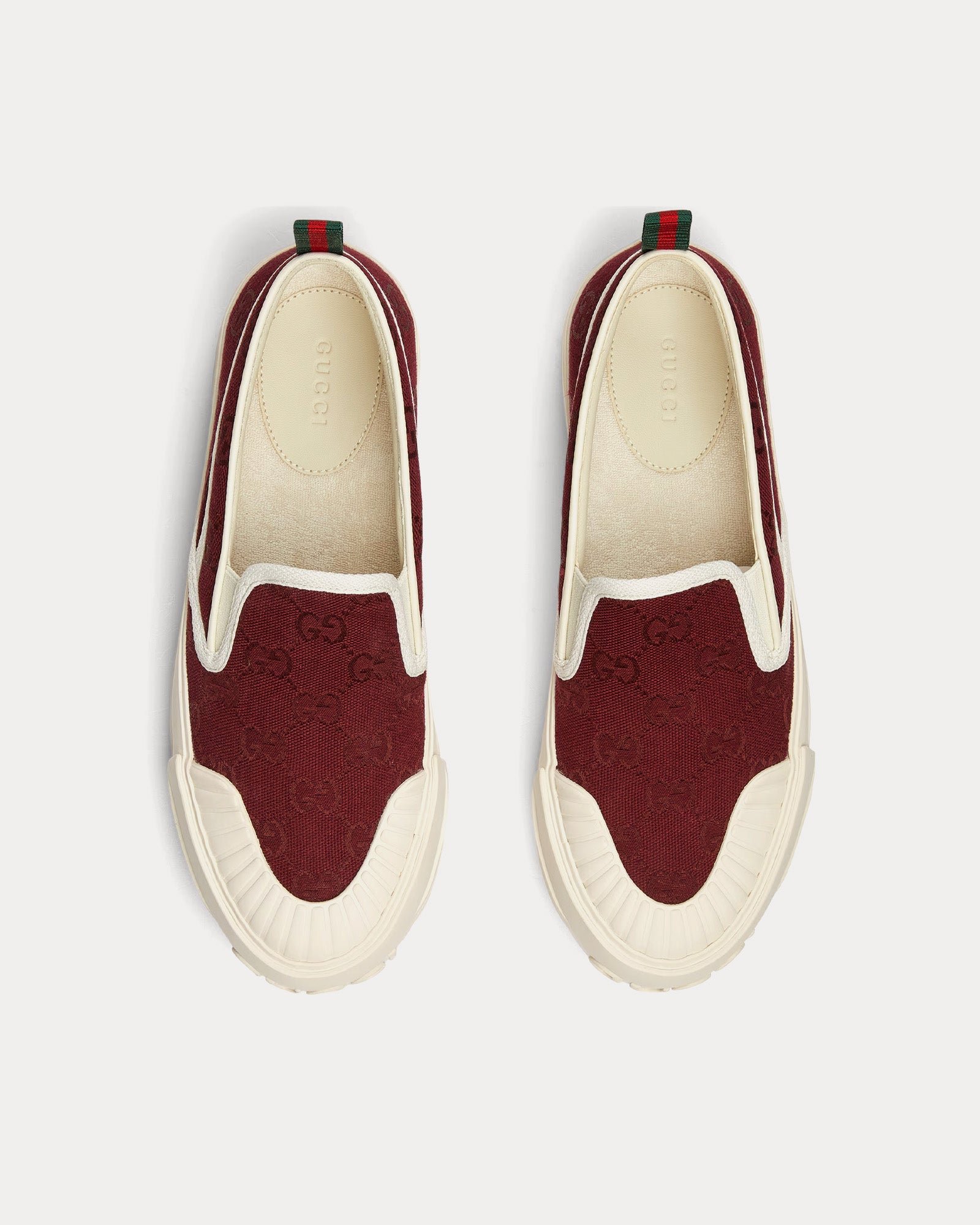 Baskets à enfiler rouges en toile Gucci GG Rosso Ancora – Image 2
