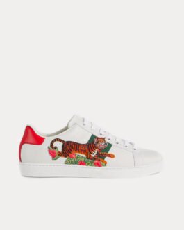 Baskets basses blanches en cuir Gucci Tiger Ace