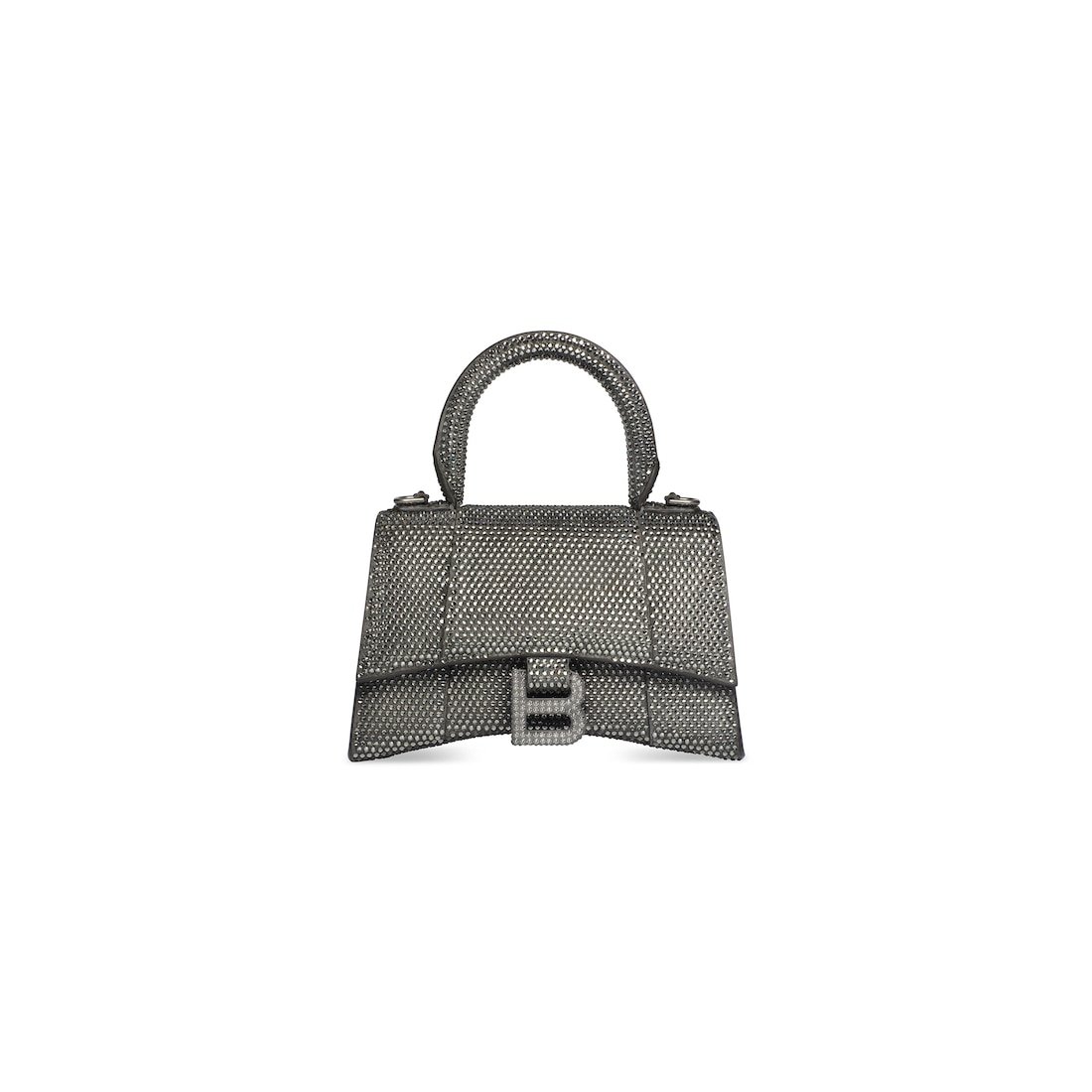 Balenciaga Sac À Main Hourglass Xs Avec Strass pour Femme en Gris