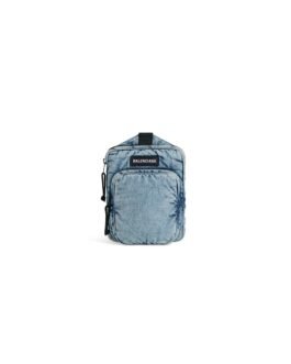 Balenciaga Sac Messenger À Bandoulière Explorer pour Homme en Bleu Délavé