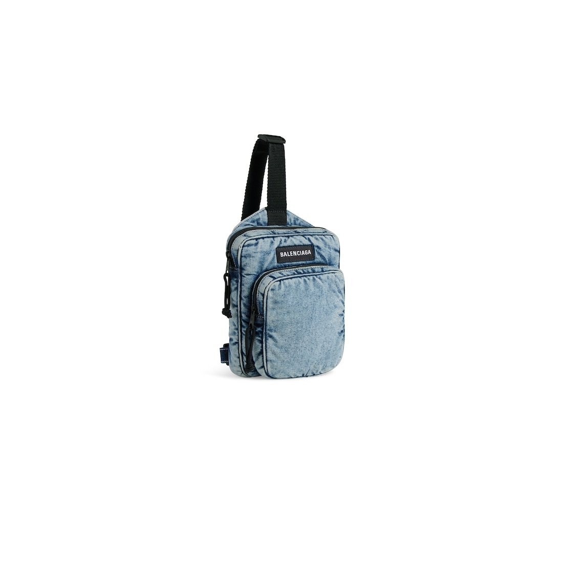Balenciaga Sac Messenger À Bandoulière Explorer pour Homme en Bleu Délavé