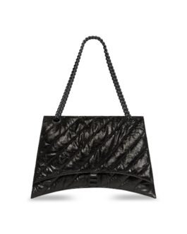 Balenciaga Sac Avec Chaîne Crush Grand en Noir – Réf. BPC-85009