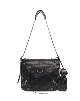 Balenciaga Sac Messenger Le Cagole Moyen pour Homme en Noir