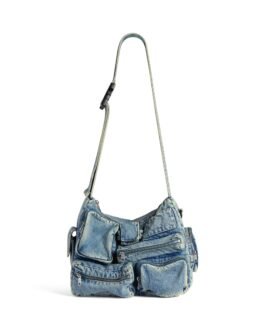 Balenciaga Sac Messenger Superbusy pour Homme en Bleu Vintage