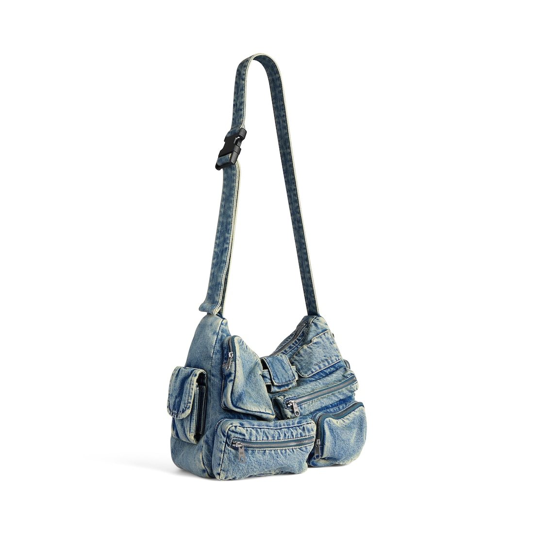 Balenciaga Sac Messenger Superbusy pour Homme en Bleu Vintage