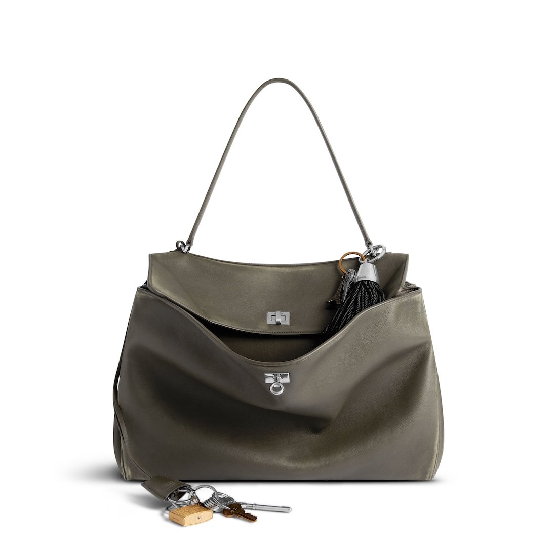 Balenciaga Sac À Main Rodeo Grand Avec Charms pour Femme en Kaki