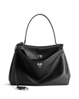 Balenciaga Sac À Main Rodeo Grand Cuir De Veau Grainé en Noir