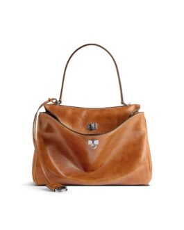 Balenciaga Sac À Main Rodeo Moyen en Beige Cowboy
