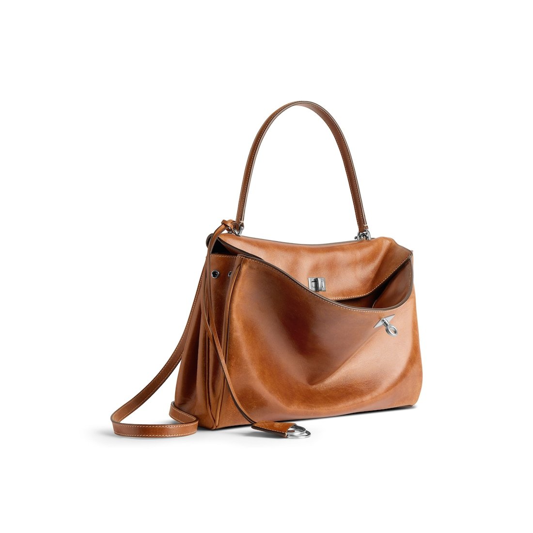 Balenciaga Sac À Main Rodeo Moyen pour Femme en Beige Cowboy