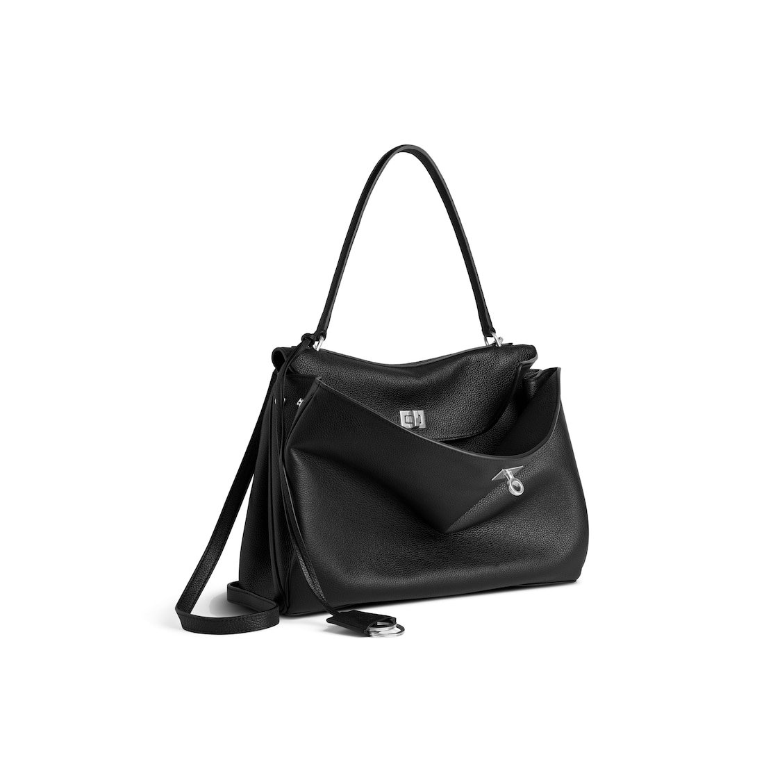 Balenciaga Sac À Main Rodeo Moyen Cuir De Veau Grainé pour Femme en Noir