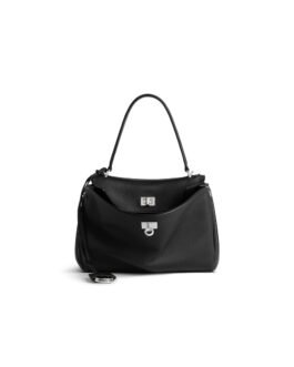 Balenciaga Sac À Main Rodeo Petit Cuir De Veau Grainé pour Femme en Noir